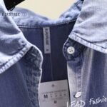 Medium Long Shirt Woman 2022 Spring New Loose European Style Long Sleeves Pocket Denim Blouses Shirts Tops for Autumn  T31501X