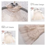 Women’s Lace Ruffled Transparent Blouse Shirt Long Sleeve Crochet Black Spring Shirts Women Summer Sexy Blouses and Tops