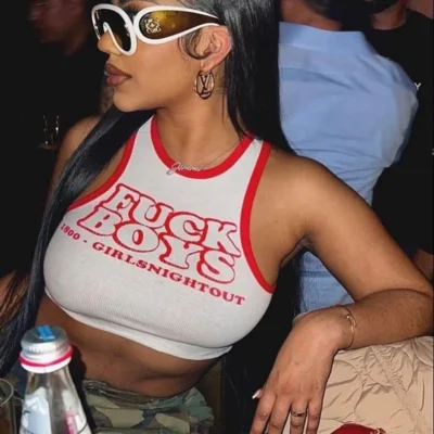 Summer Fashion Casual White Crop Tops Sleeveless Knitted tank Top Women