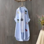 Blusa Fashion Autumn Loose Long Shirt Women House Embroidery Long Sleeve Plus Size M-3xl White Shirt Blouse Tops Outwear