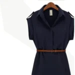 Japanese Women’s Casual Office Sleeveless Chiffon Dress for Everyday Work Wear